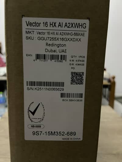  MSI Vector 16 HX AI Gaming Laptop – Brand New (Factory Sealed) 