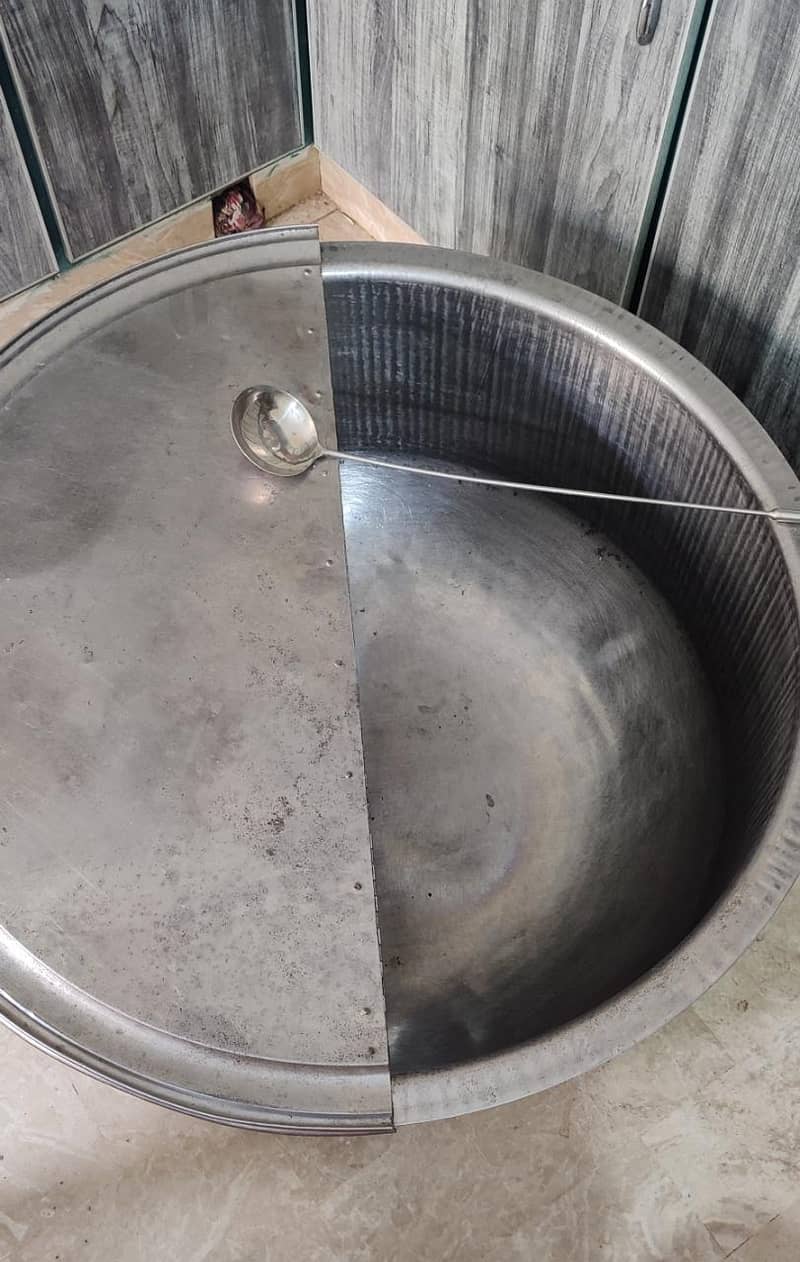 جمبو سٹینلیس سٹیل دیگ + ڈھکن | چنے | ہیوی گیج | لاہور 3