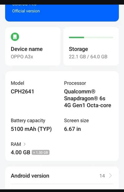 OPPO Mobile for Sale – Excellent Condition