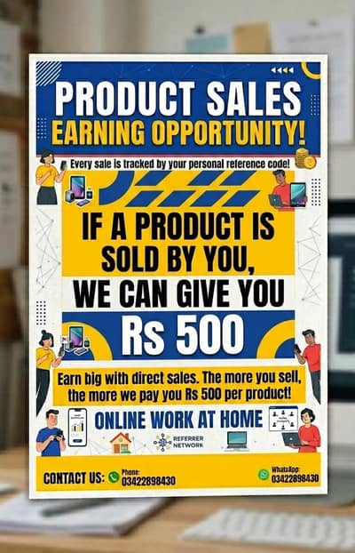 sale product and earn 500 rupees