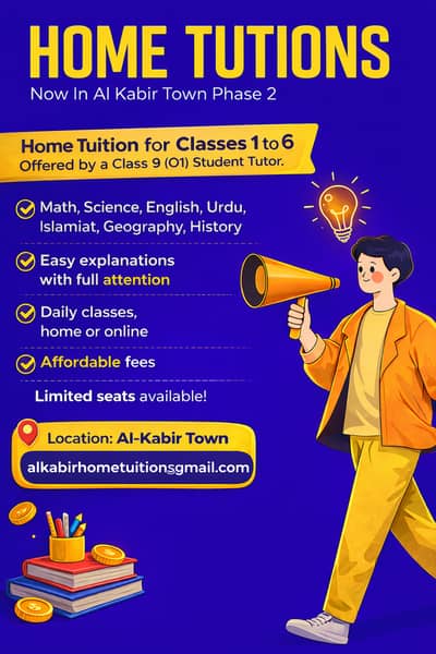 Home/Online Tuition Services Available in Al Kabir Town Phase-2