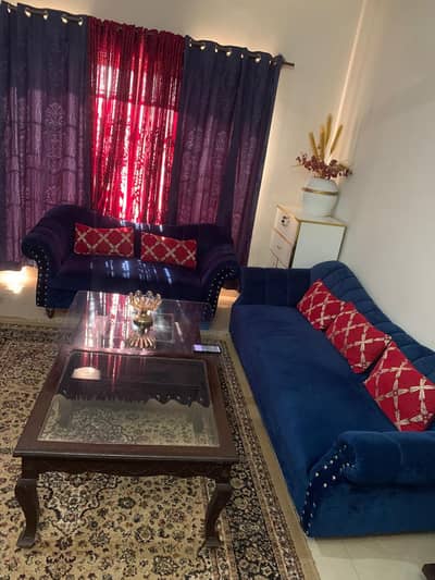 5 seater sofa set blue velvet
