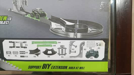 car track with car, stunt car track