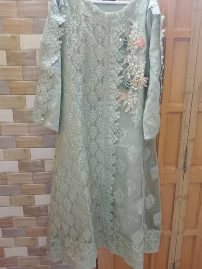 In good condition,large in laddies size, trouser, duppata, inner and