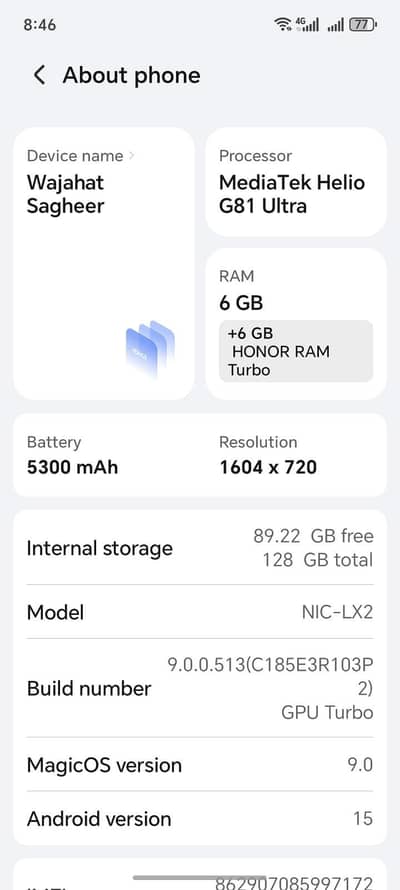Honor x6c 6+6 +128 GB