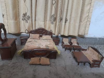 wooden doll house furniture set