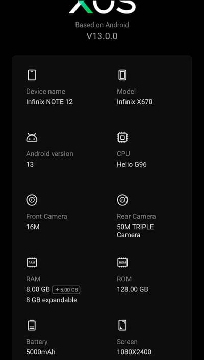 Infinix note 12  8/128gb with box PTA approved