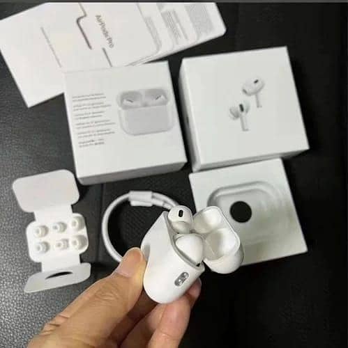 Airpods Pro 2nd Generation – Wireless Bluetooth Earbuds with Active Noise Cancellation, Deep Bass, Transparent Mode, Long Battery Backup, Smart Touch Controls, Fast Pairing, Wireless Charging Case, Sleek Design – For iPhone & Android Devices
