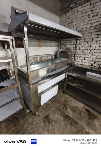 bar bq counter stainless steel 6feet havy made we hve fast food