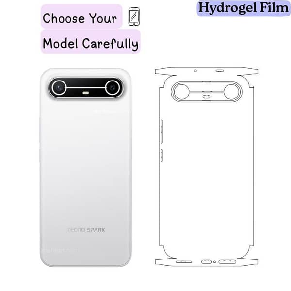 Tecno Spark Slim Go 3 Go 2 Go 5g Back Sheet Clear/Matte | Transparent & Anti-Fingerprint TPU Back Protector | Self-Healing Scratch Resistant | Ultra Thin Slim Fit | Case Friendly | Hydrogel Film Back Cover