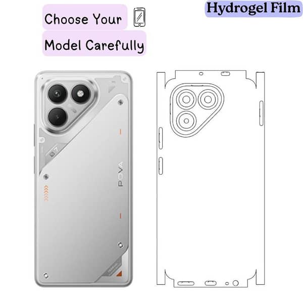 Tecno Pova 7 Ultra 7 5g 7 Pro 7 4g Back Sheet Clear/Matte | Transparent & Anti-Fingerprint TPU Back Protector | Self-Healing Scratch Resistant | Ultra Thin Slim Fit | Case Friendly | Hydrogel Film Back Cover