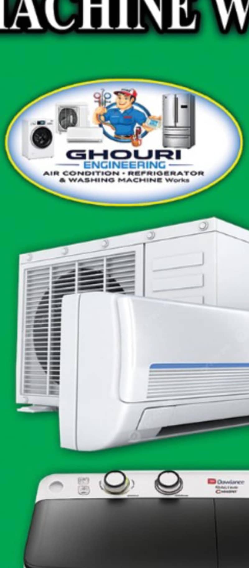 غوری ریفریجریٹر )واشنگ مشین )  اےسی ) اسپلیٹ انسٹالیشن سروس ریپرنگ 1