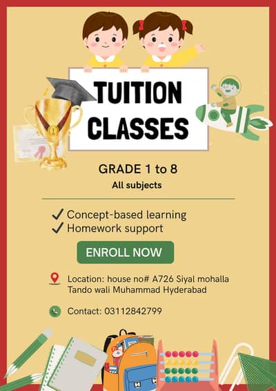 Home & Online Tuition for Grades 1-8 – All Subjects
