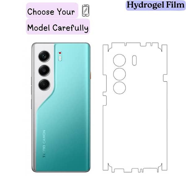 Tecno Camon 50 Pro 4g / 50 4g / 40 Pro 5g / 40 Pro 4g / 40 / 40 Premier Back Sheet Clear/Matte | Transparent & Anti-Fingerprint TPU Back Protector | Self-Healing Scratch Resistant | Ultra Thin Slim Fit | Case Friendly | Hydrogel Film Back Cover
