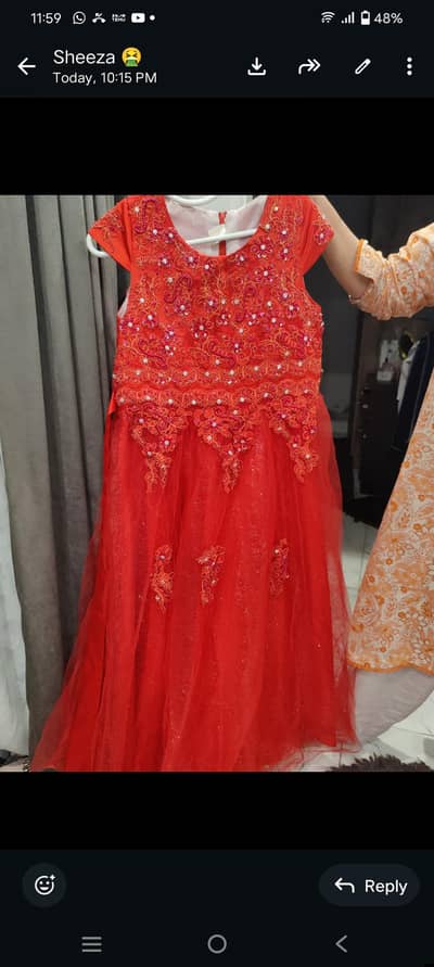 red Fancy maxi for 9 to 10 years old girl