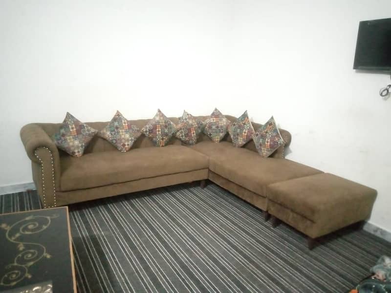 L-Shape Sofa Set with Ottoman | Slightly Used & Premium Quality 1