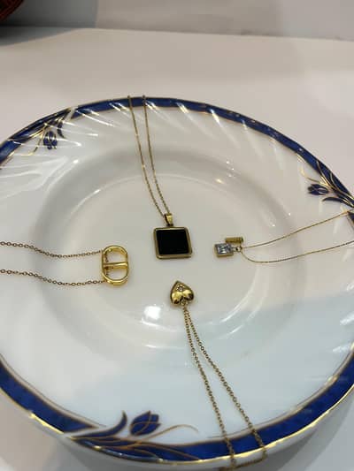 Minimal gold charm necklace collection