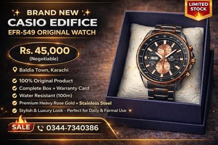 Casio Edifice EFR-549 Original Watch–Brand New |Box & Card Urgent sale