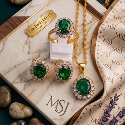 The Empres Emerald Set Oval Green Gemston.