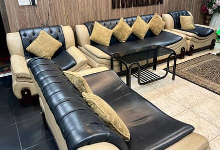 7 Seater Sofa Set Leather Cushion