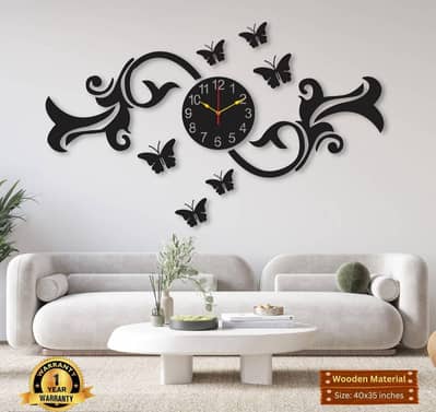 Modern 3D Butterfly Wall Clock