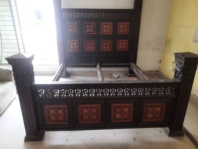 CHINIOTY SOLID WOOD KING SIZE BED SET