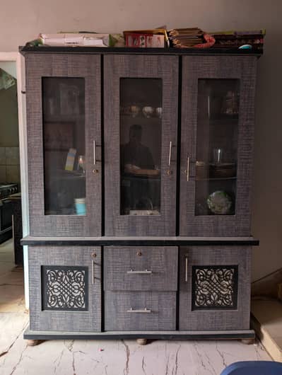 Complete 7-Piece Modern Bedroom Set – Grey Wood Grain with CNC Design