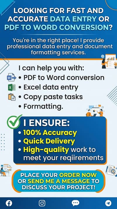 Excel Expert -- Data Entry -- PDF to Word -- Karachi