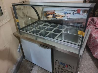 salad bar chiller with under counter chiller