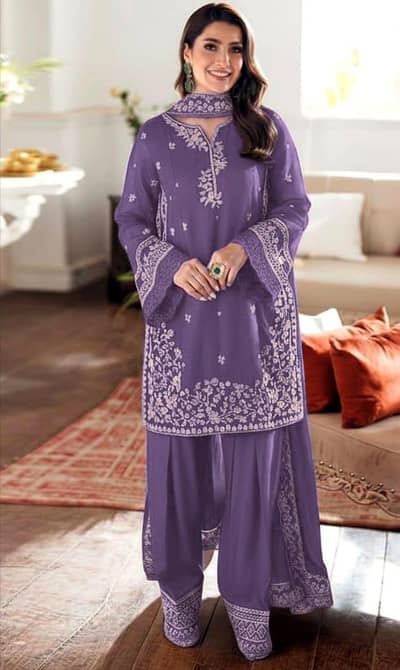 Azure lawn 3pcs suit