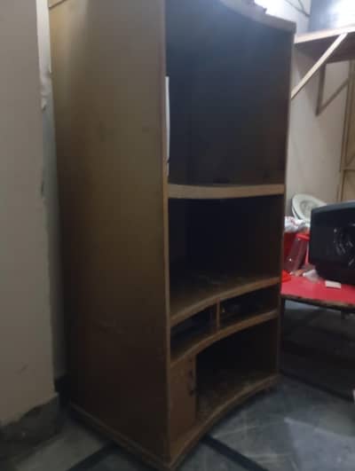 Wooden TV trolley and wooden round table