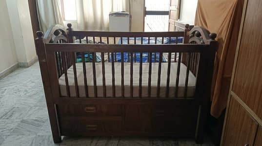 Solid Sheesham Wood Baby Cot For Sale 