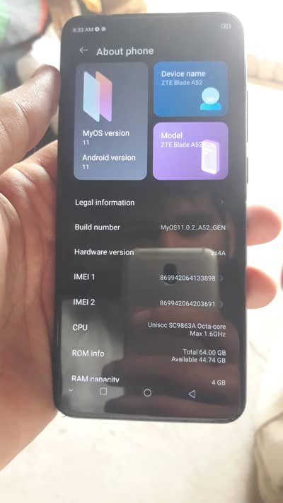 ZTE blade 4g 4gb ram 64 gb memory full ok mobile  no any ssue