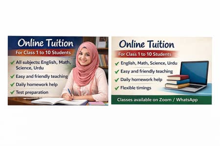 Online Tuition Available – All Subjects (Class 1 to 10)