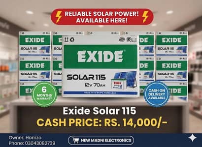 Exide solar 115 battery