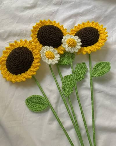 Handmade Crochet Sunflower bouquet - Perfect Gift