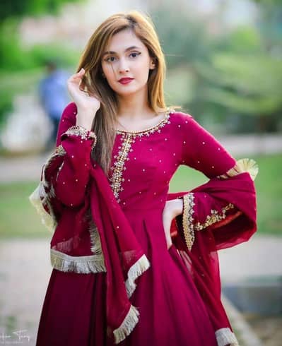 3Pcs Women Stitched Chiffon Embroided Maxi Suit