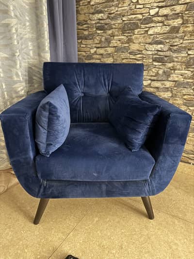 Blue Sofa - One Seater - 2 pieces