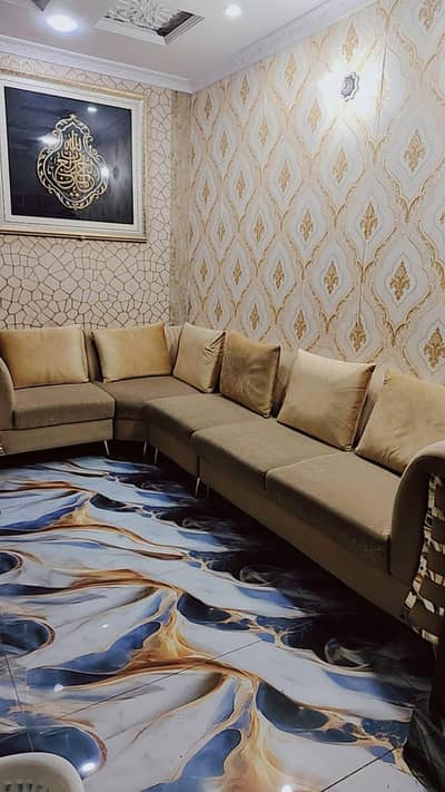 L shape sofa with velvet cover