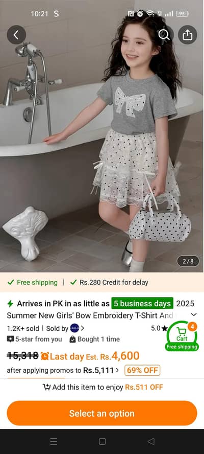 kids skirt shirt 2 pcs