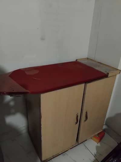 Iron stand with 2 door cabinet
