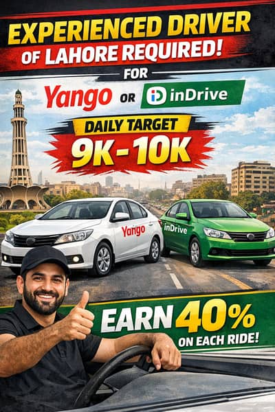 Required experienced Yango Driver for an Alto in Lahore for night time
