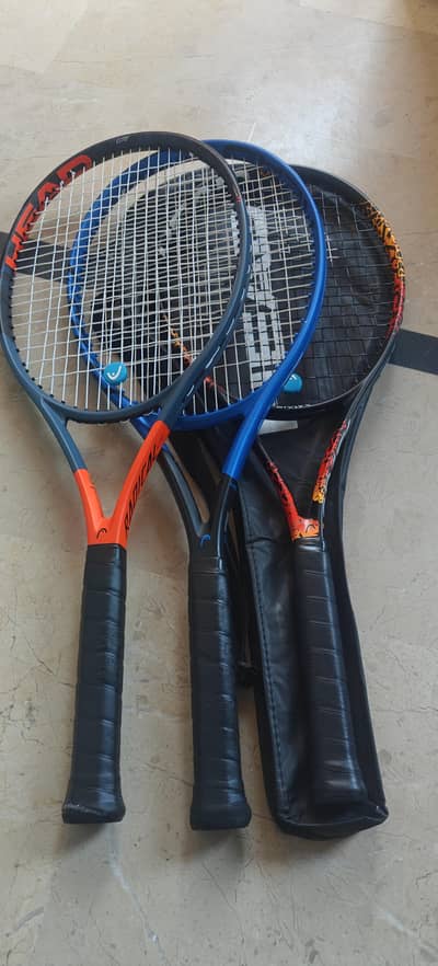 9 Tennis Rackets for sell With bags!