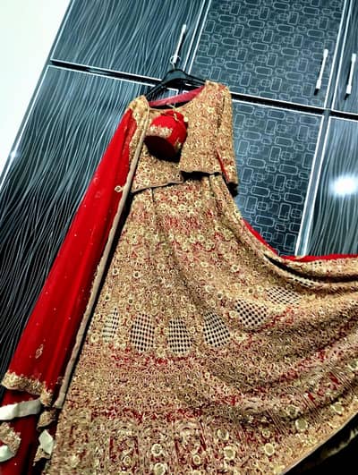 Luxury Bridal Lehenga /Heavy Zari Work / Red Barat Dress
