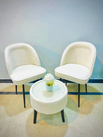 Luxury Velvet Coffee Chair Set for Sale | 2 Chairs + Center Table