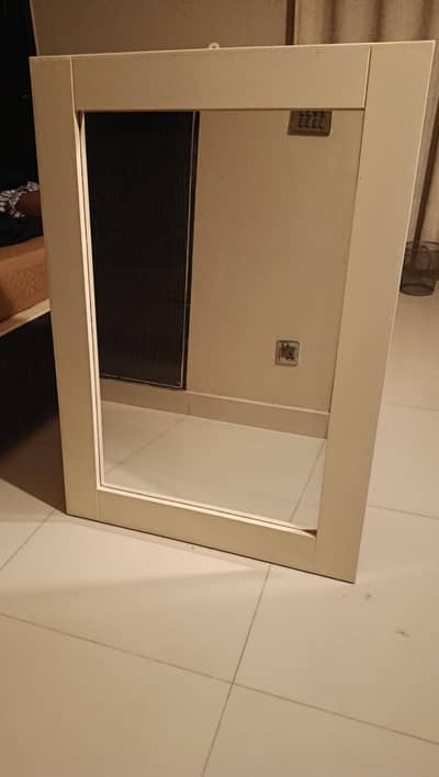 White Wooden Frame Mirror