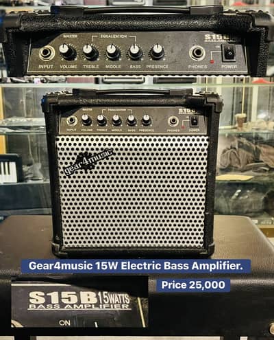 Gear 4 Music 15W Electric Bass Guitar Amplifier Piano  Keyboard / Amp