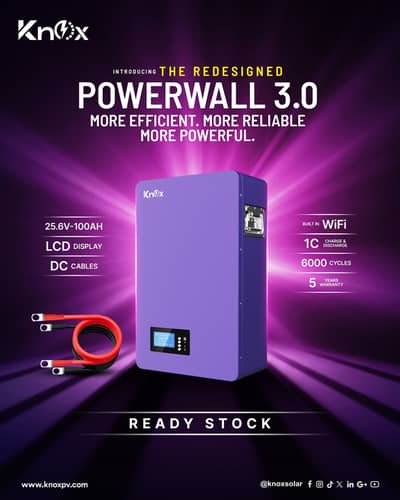 knox Hybrid Inverter 4kw, 6kw, 8kw, 10kw, 24V 100 Ah Lithium Battery