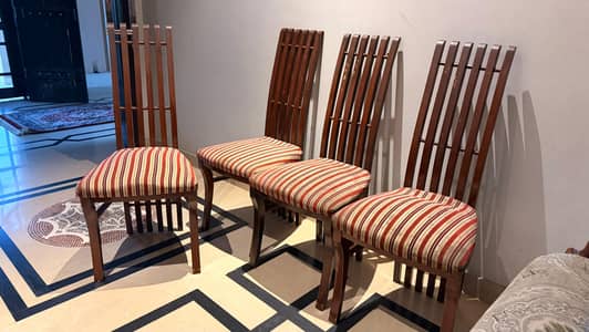 4 Seater Dining Table ~ Tali Wood + Glass Top