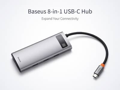 Baseus Metal Gleam 8-in-1 USB-C/ Docking Station for MacBook & Laptop